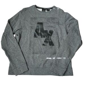 Armani Exchange Men’s Pullover Sweater AX Logo Size Medium, Gray